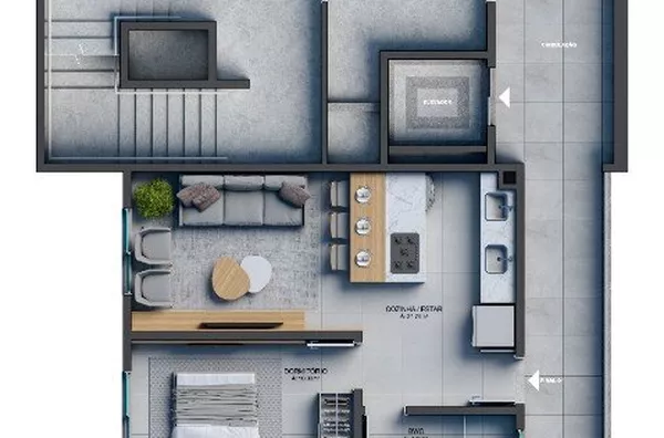 Apartamento para venda, 1 quarto(s),  Santa Cruz, Concordia