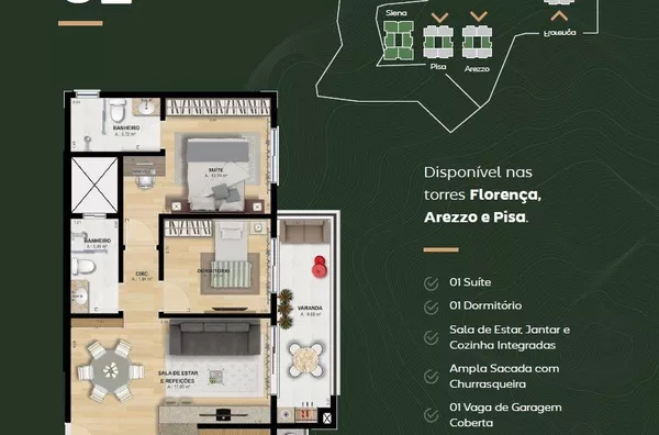 Planta baixa do Apto tipo 02