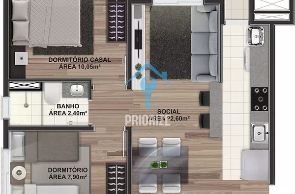 Apartamento para venda, 2 quarto(s),  Centro, Canoas