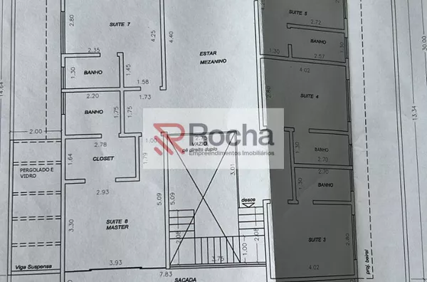 Casa em condomínio fechado Planta Piso Superior