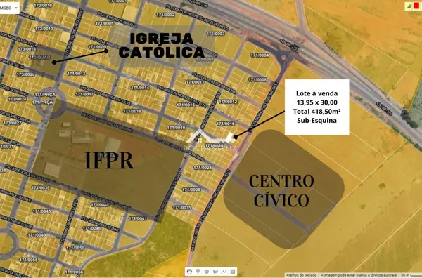 Terreno para venda, de 418,50 m² no Jardim Oásis, Paranavaí