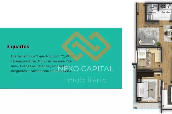 Apartamento para venda, 3 quarto(s),  Olarias, Ponta Grossa