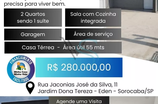 Casa geminada para venda, 2 quarto(s),  Jardim Dona Tereza, Sorocaba - Foto 3