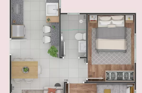Apartamento para venda e direitos de imóveis, 2 quarto(s),  Conjunto Semiramis Barros Braga, Londrina