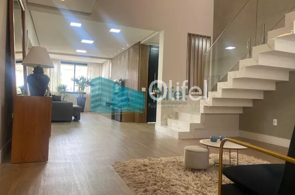 Lindo sobrado moderno, com acabamento fino, em condomínio fechado na cidade de Louveira,  com 3 amplas suítes, sendo a master com closet , ducha dupla,  banheira de imersão e varanda. Amplas  salas de estar, janter e TV, escritório,  terraço coberto, espa - Foto 8