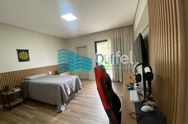 Lindo sobrado moderno, com acabamento fino, em condomínio fechado na cidade de Louveira,  com 3 amplas suítes, sendo a master com closet , ducha dupla,  banheira de imersão e varanda. Amplas  salas de estar, janter e TV, escritório,  terraço coberto, espa - Foto 20