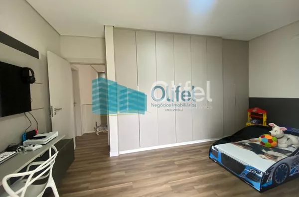 Lindo sobrado moderno, com acabamento fino, em condomínio fechado na cidade de Louveira,  com 3 amplas suítes, sendo a master com closet , ducha dupla,  banheira de imersão e varanda. Amplas  salas de estar, janter e TV, escritório,  terraço coberto, espa - Foto 23