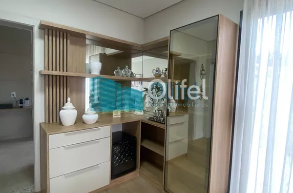 Lindo sobrado moderno, com acabamento fino, em condomínio fechado na cidade de Louveira,  com 3 amplas suítes, sendo a master com closet , ducha dupla,  banheira de imersão e varanda. Amplas  salas de estar, janter e TV, escritório,  terraço coberto, espa - Foto 46
