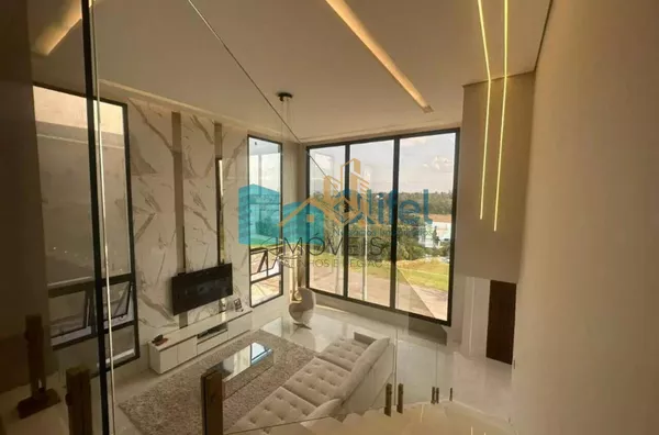 Linda casa no  condomínio  Santa Isabel na cidade de Louveira para quem procura espaço, modernismo, sofisticação, sossego e excelente iluminação. O imóvel dispõe de 525m² de terreno e 414m² de construção. O piso inferior oferece sala ampla  para 2 ambient - Foto 28