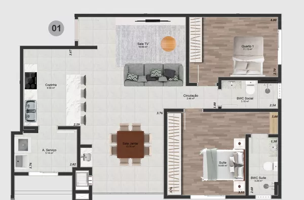 APARTAMENTO 301- PARA VENDA, EDIFICÍO VÊNETO, INDUSTRIAL, FRANCISCO BELTRÃO. - Foto 2