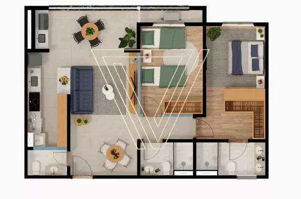 PLANTA DE 83M² 