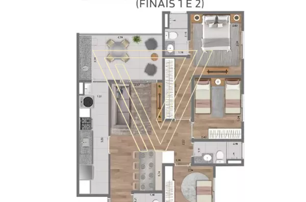 Apartamento Sol da Manhã - em fase final de construção de 85m² no La Sierra Medeiros Jundiaí-SP - Foto 1