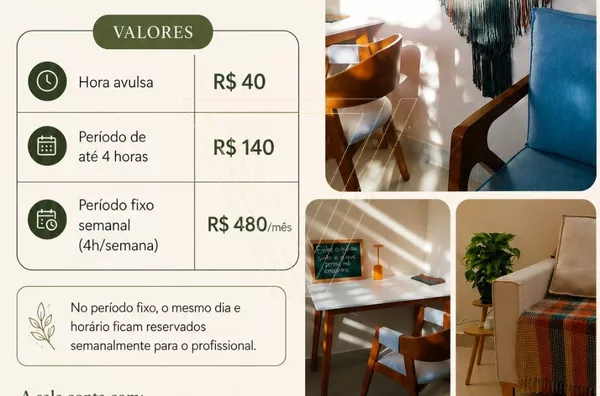 SALA MOBILIADA POR HORA, SEMANA OU MÊS - Foto 9