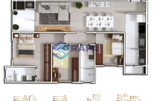 APARTAMENTOS COM SUITE + 1 QUARTO OU SUÍTE + 2 QUARTOS || RESIDENCIAL MONTE EFRAIM TORRE B || PATO BRANCO - PR