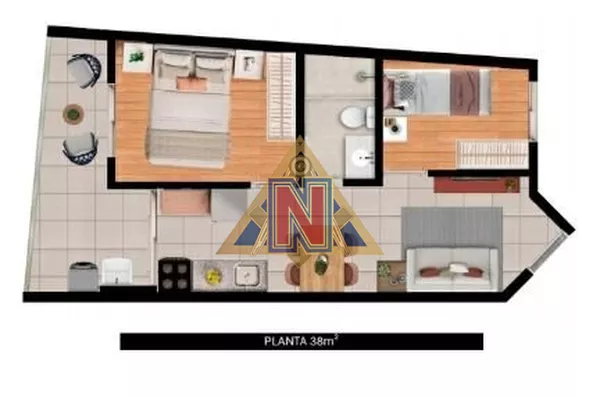 Apartamento para venda, 1 quarto(s),  Centro, Diadema