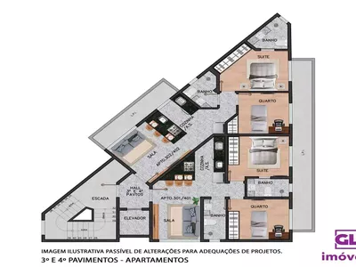 Apartamento à venda, 1 quarto, 1 suíte, 2 vagas, Funcionários - Belo Horizonte/MG - Foto 3