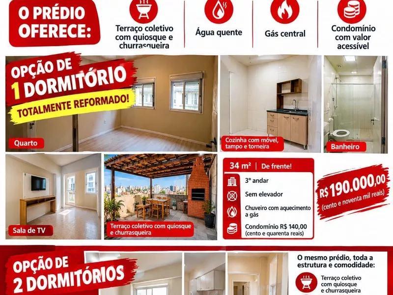 Vendo apto em prédio ambos totalmente reformados - Foto Principal