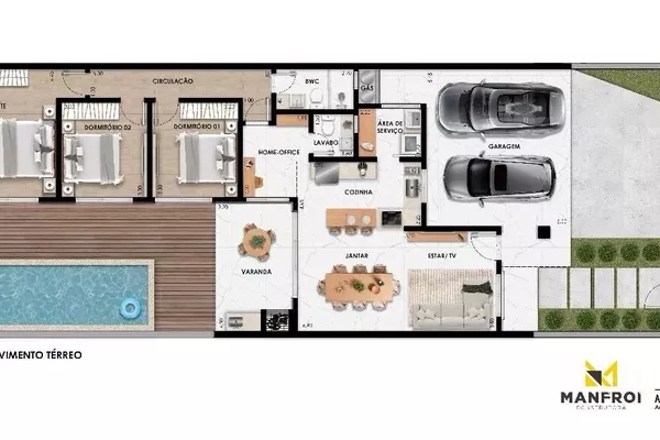 Casa para venda, 1 suite + 2 quarto(s),  Piscina, Parque Do Som, Pato Branco - Foto 3