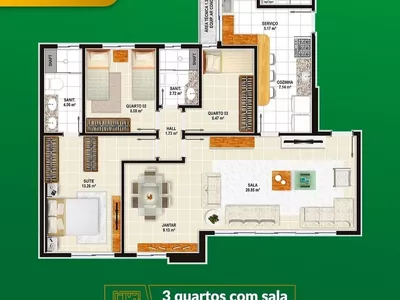 Apartamento com 3/4 sendo 1 suíte reversível para 4/4 2 vagas de garagem na Av. J Pedral próximo - Foto 23