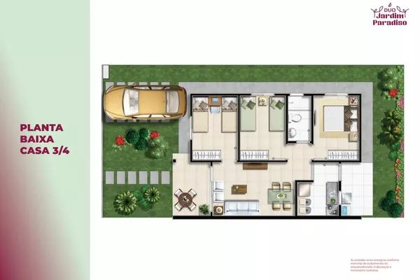 Casa de 3 quartos em condomínio com toda infraestrutura de lazer completa. Entrada facilitada e pod - Foto 4